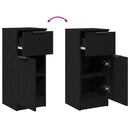 vidaXL Széf fiókkal Fekete tölgy 30 x 30 x 70 cm Faanyag