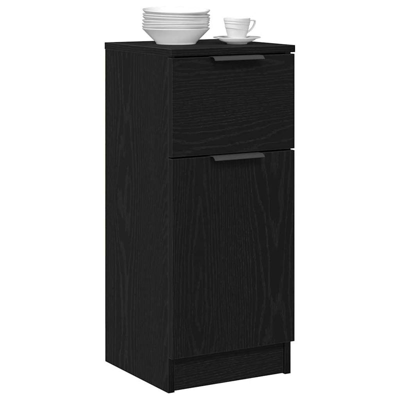 vidaXL Fekete tölgy oldalszekrény Musta tammi 30 x 30 x 70 cm Faanyag