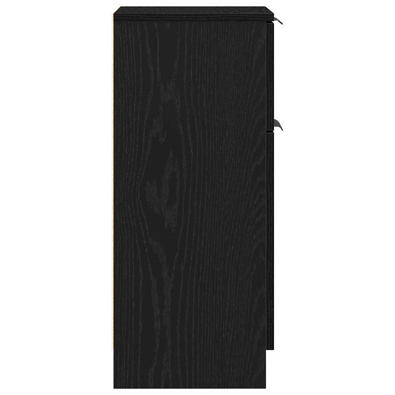 vidaXL Fekete tölgy oldalszekrény Musta tammi 30 x 30 x 70 cm Faanyag