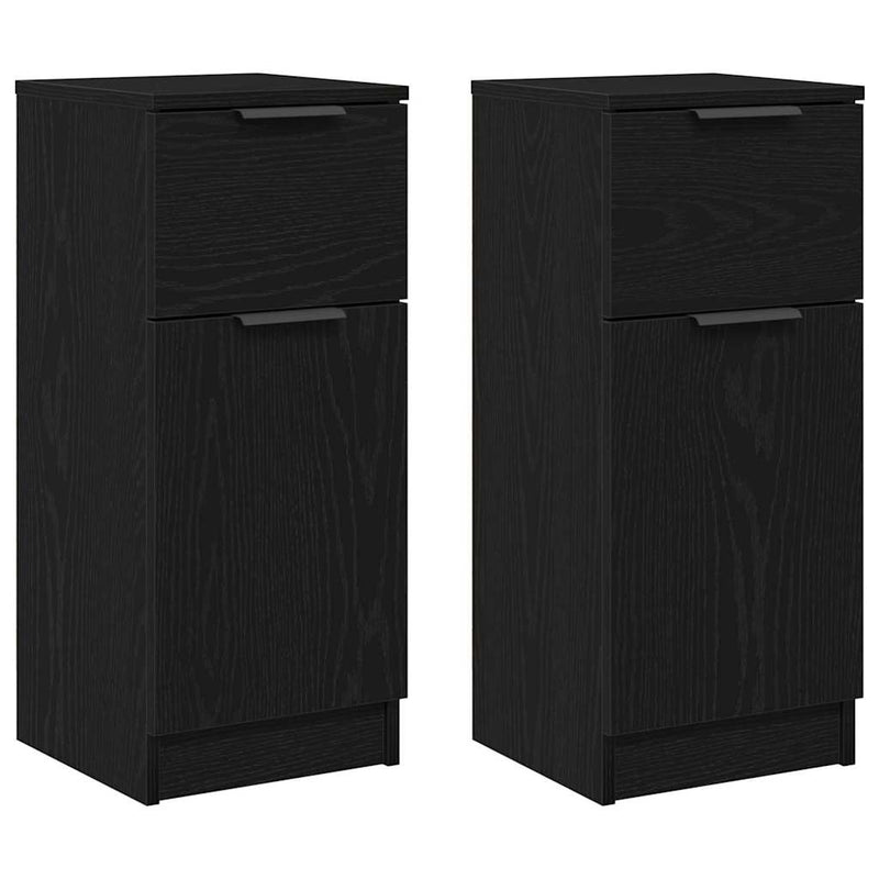 vidaXL Oldalszekrények 2 pcs Musta tammi 30 x 30 x 70 cm Faanyag