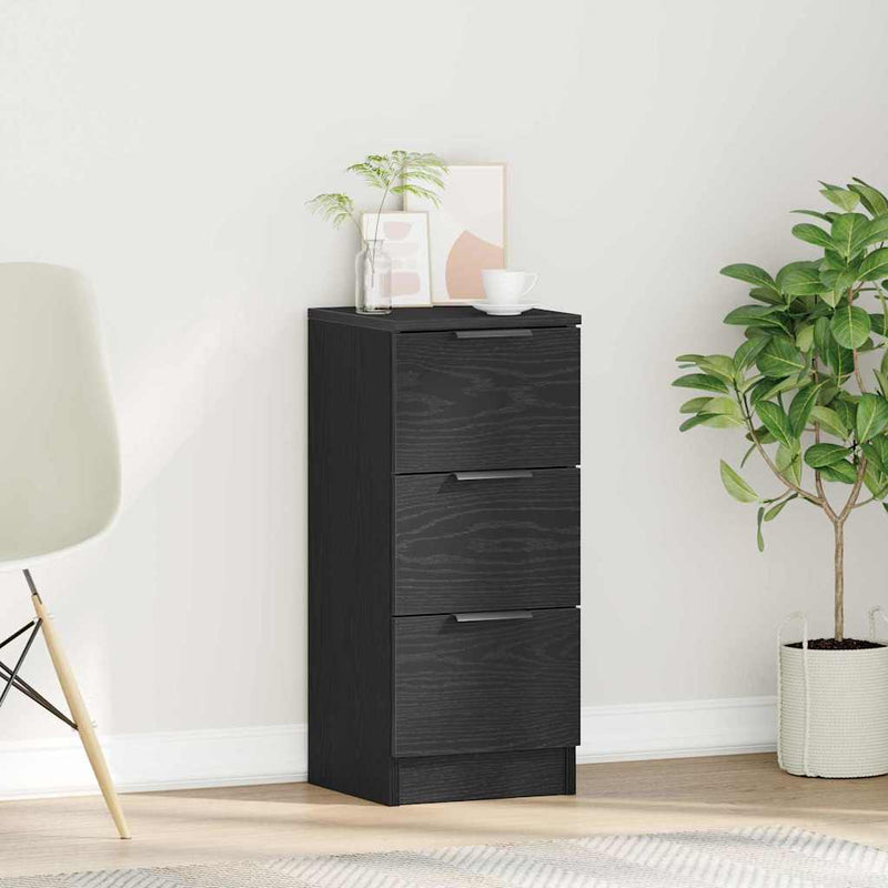 vidaXL Fekete tölgy szekrény Musta tammi 30 x 30 x 70 cm Faanyag