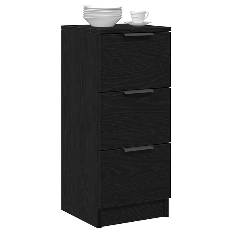 vidaXL Fekete tölgy szekrény Musta tammi 30 x 30 x 70 cm Faanyag