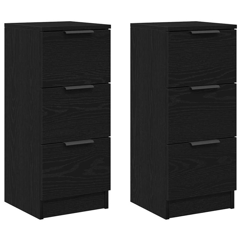 vidaXL Oldalszekrények 2 pcs Musta tammi 30 x 30 x 70 cm Faanyag