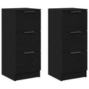 vidaXL Széf fiókkal 2 pcs Fekete tölgy 30 x 30 x 70 cm Faanyag