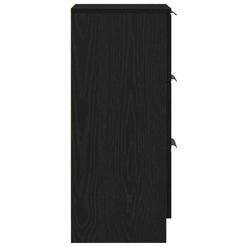 vidaXL Oldalszekrények 2 pcs Musta tammi 30 x 30 x 70 cm Faanyag