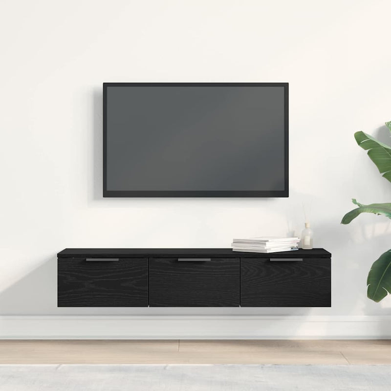 vidaXL Fali Szekrény fiókkal Fekete tölgy 102 x 30 x 20 cm Faanyag