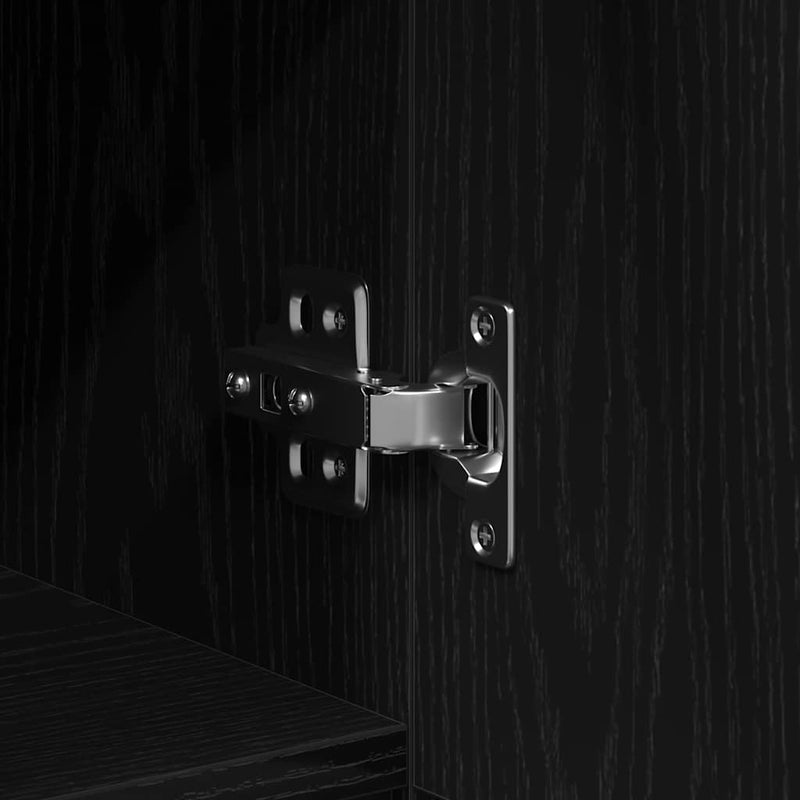 vidaXL Cipőszekrény polcokkal Fekete tölgy 29,5 x 35 x 70 cm Faanyag