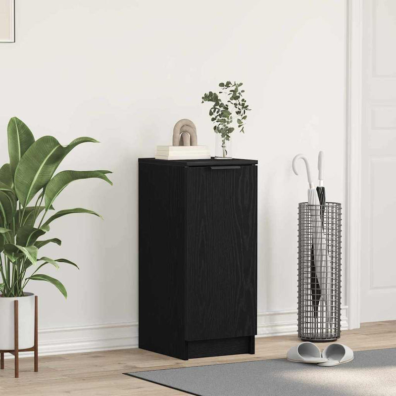 vidaXL Cipőszekrény polcokkal Fekete tölgy 29,5 x 35 x 70 cm Faanyag