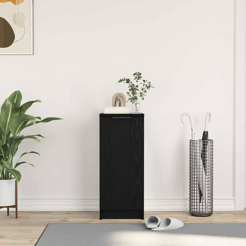 vidaXL Cipőszekrény polcokkal Fekete tölgy 29,5 x 35 x 70 cm Faanyag