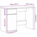 vidaXL Asztal fiókkal tárolóval Fekete tölgy 100 x 50 x 75 cm Faanyag