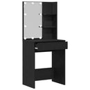 vidaXL Öltözködőasztal fiókkal Fekete tölgy 60 x 40 x 140 cm Faanyag