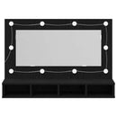 vidaXL Tükörszekrény polcokkal Fekete tölgy 90 x 31,5 x 62 cm Faanyag