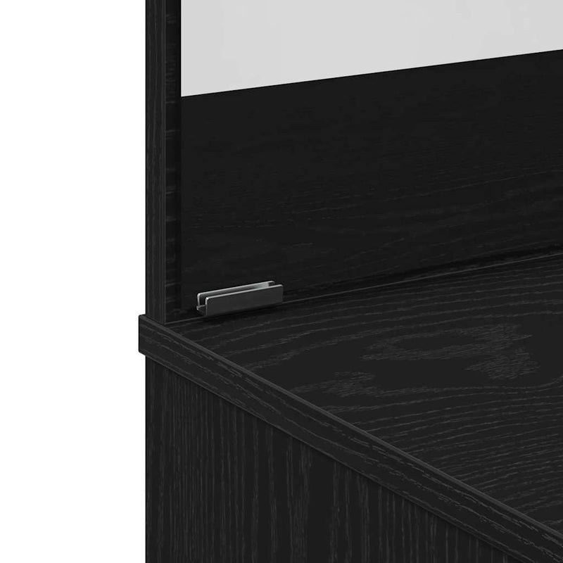 vidaXL Öltözködőasztal fiókkal Musta tammi 74.5 x 40 x 141 cm Faanyag