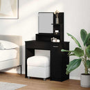vidaXL Öltözködőasztal fiókkal Fekete tölgy 86,5 x 35 x 136 cm Faanyag