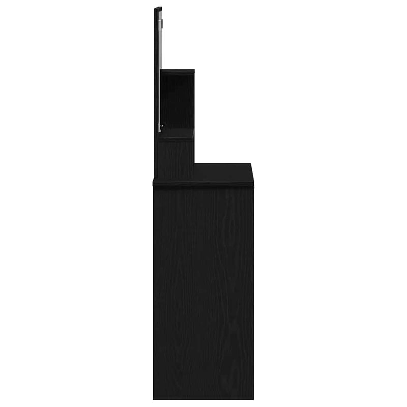 vidaXL Öltözködőasztal fiókkal Musta tammi 86.5 x 35 x 136 cm Faanyag