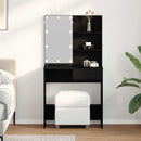 vidaXL Öltözködőasztal fiókkal Fekete tölgy 74,5 x 40 x 141 cm Faanyag