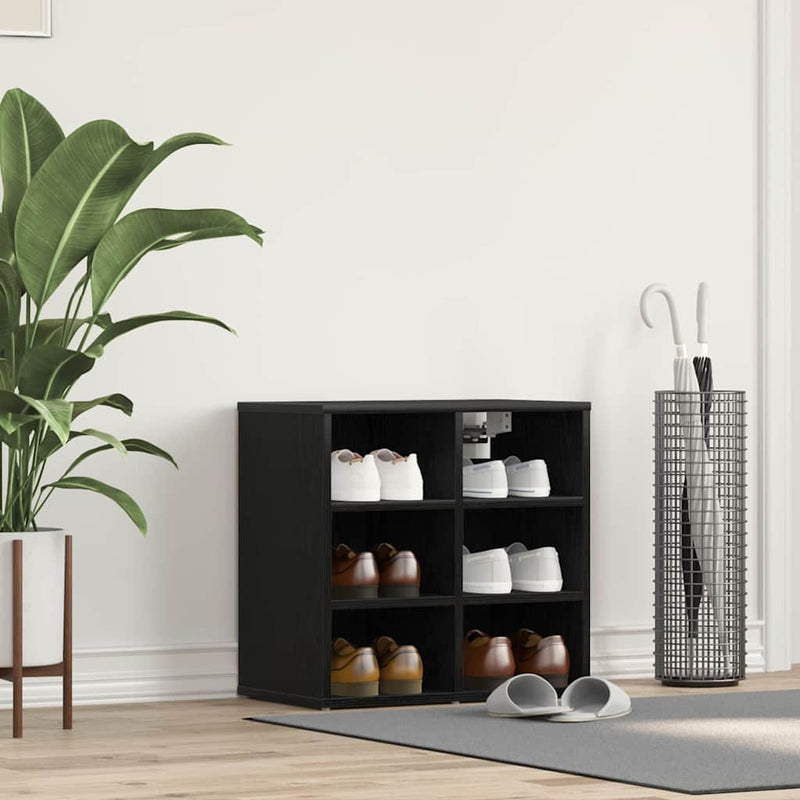 vidaXL Cipőszekrény polcokkal Musta tammi 52 x 30 x 50.5 cm Faanyag