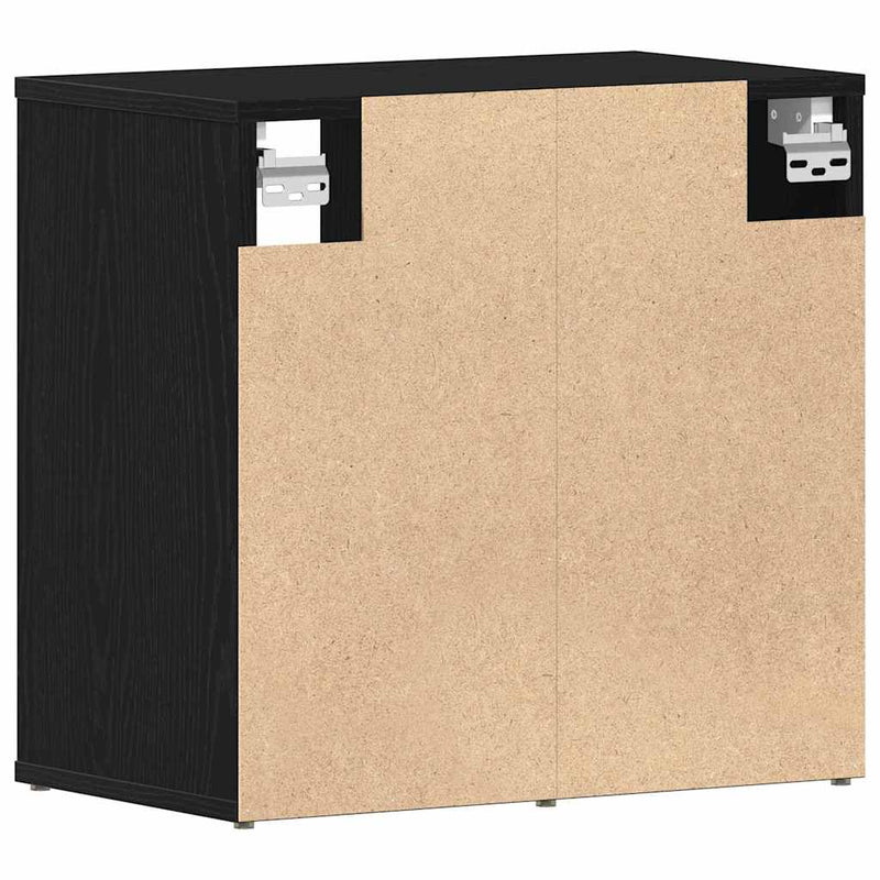vidaXL Cipőszekrény 2 pcs Musta tammi 52 x 30 x 50.5 cm Faanyag