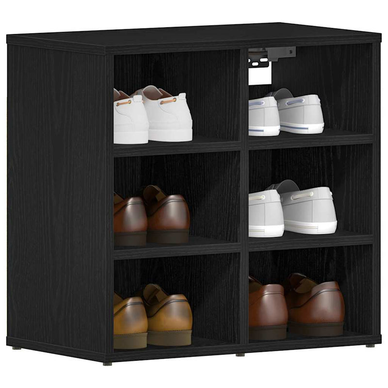 vidaXL Cipőszekrény 2 pcs Musta tammi 52 x 30 x 50.5 cm Faanyag