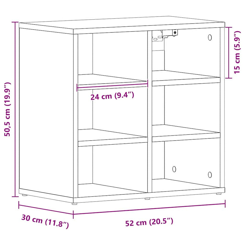 vidaXL Cipőszekrény 2 pcs Musta tammi 52 x 30 x 50.5 cm Faanyag