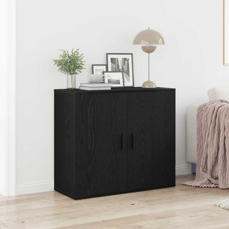 vidaXL Komód Musta tammi 80 x 33 x 70 cm Faanyag