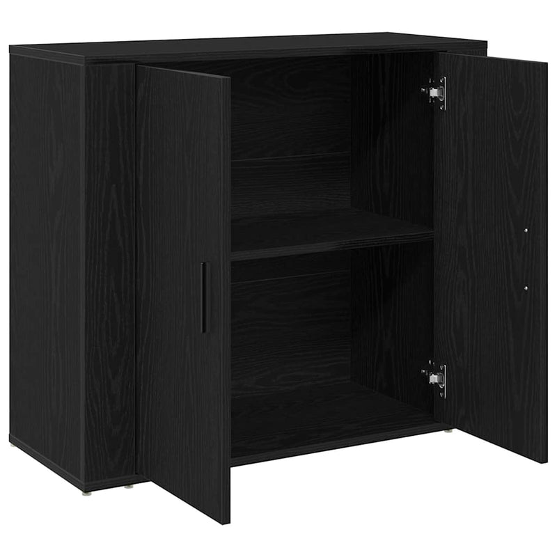 vidaXL Komód Musta tammi 80 x 33 x 70 cm Faanyag