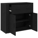 vidaXL Széf fiókkal Fekete tölgy 80 x 33 x 70 cm Faanyag
