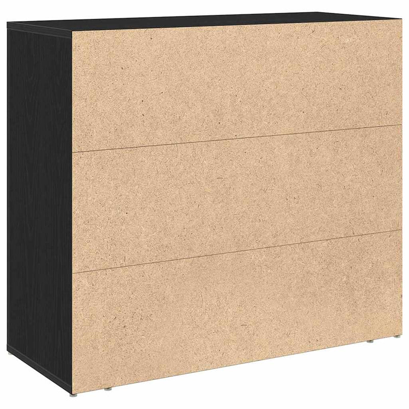 vidaXL Oldal fiókkal Fekete tölgy 80 x 33 x 70 cm Faanyag