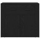 vidaXL Széf fiókkal Fekete tölgy 80 x 33 x 70 cm Faanyag