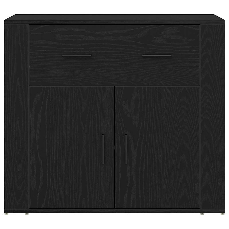 vidaXL Oldal fiókkal Fekete tölgy 80 x 33 x 70 cm Faanyag