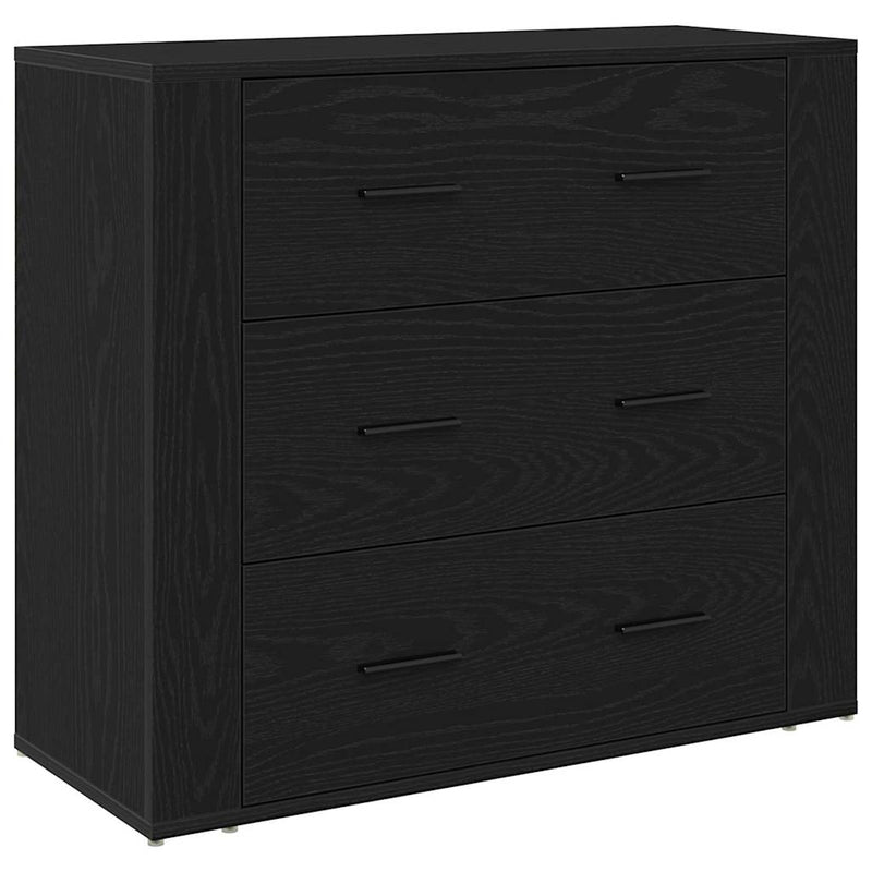 vidaXL Feketetölgy szekrény Fekete tölgy 80 x 33 x 70 cm Faanyag