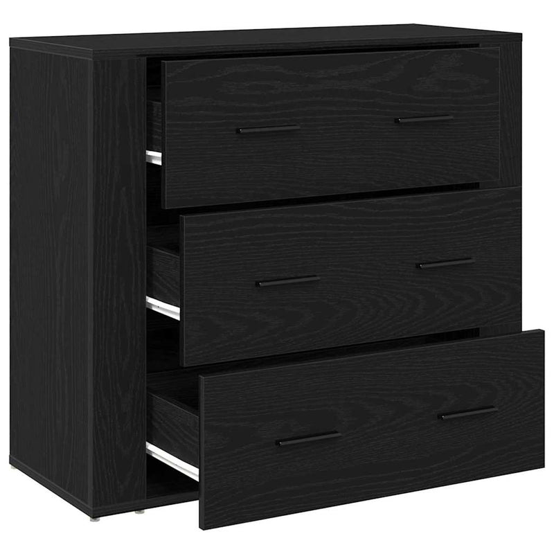 vidaXL Feketetölgy szekrény Fekete tölgy 80 x 33 x 70 cm Faanyag