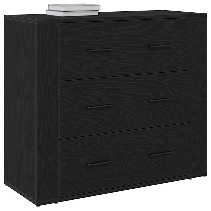 vidaXL Feketetölgy szekrény Fekete tölgy 80 x 33 x 70 cm Faanyag