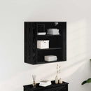 vidaXL Fali Szekrény polcokkal Fekete tölgy 80 x 33 x 80 cm Faanyag