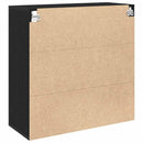 vidaXL Fali Szekrény polcokkal Fekete tölgy 80 x 33 x 80 cm Faanyag