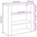 vidaXL Fali Szekrény polcokkal Fekete tölgy 80 x 33 x 80 cm Faanyag