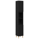 vidaXL Fürdőszoba Székény Fekete tölgy 30 x 30 x 190 cm Faanyag