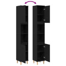 vidaXL Fürdőszoba Székény Fekete tölgy 30 x 30 x 190 cm Faanyag