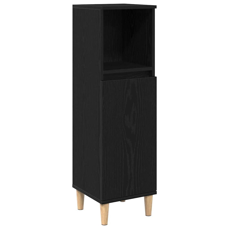 vidaXL Fürdőszoba Szekrény Fekete tölgy 30 x 30 x 100 cm Faanyag