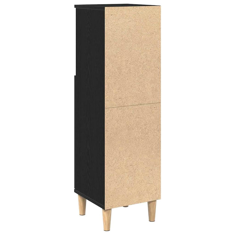 vidaXL Fürdőszoba Szekrény Fekete tölgy 30 x 30 x 100 cm Faanyag