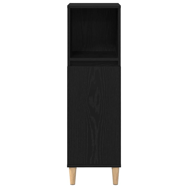vidaXL Fürdőszoba Szekrény Fekete tölgy 30 x 30 x 100 cm Faanyag