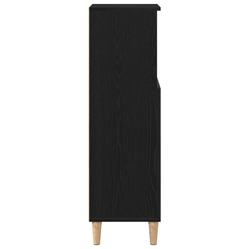 vidaXL Fürdőszoba Szekrény Fekete tölgy 30 x 30 x 100 cm Faanyag