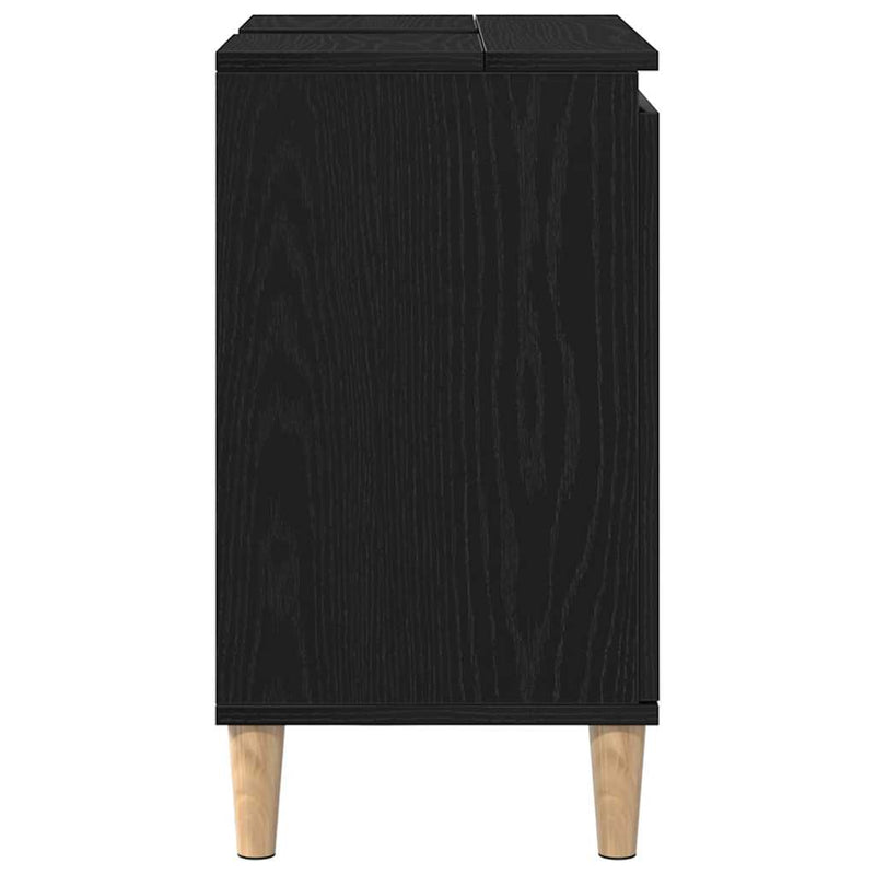 vidaXL Mosdókagyló szekrény Musta tammi 58 x 33 x 60 cm Faanyag