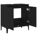 vidaXL Fürdőszobai mosdószekrény Fekete tölgy 58 x 33 x 60 cm Faanyag