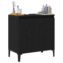 vidaXL Fürdőszobai mosdószekrény Fekete tölgy 58 x 33 x 60 cm Faanyag