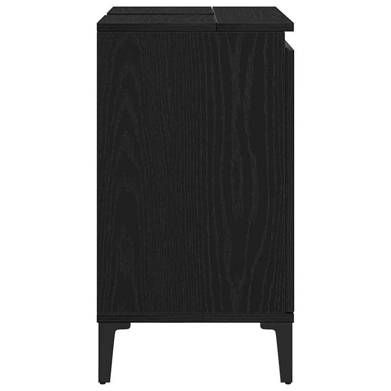 vidaXL Mosdókagyló szekrény Musta tammi 58 x 33 x 60 cm Faanyag