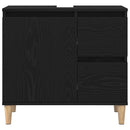 vidaXL Fürdőszoba Székény fiókkal Fekete tölgy 65 x 33 x 60 cm Faanyag