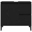 vidaXL Fürdőszoba Székény fiókkal Fekete tölgy 65 x 33 x 60 cm Faanyag