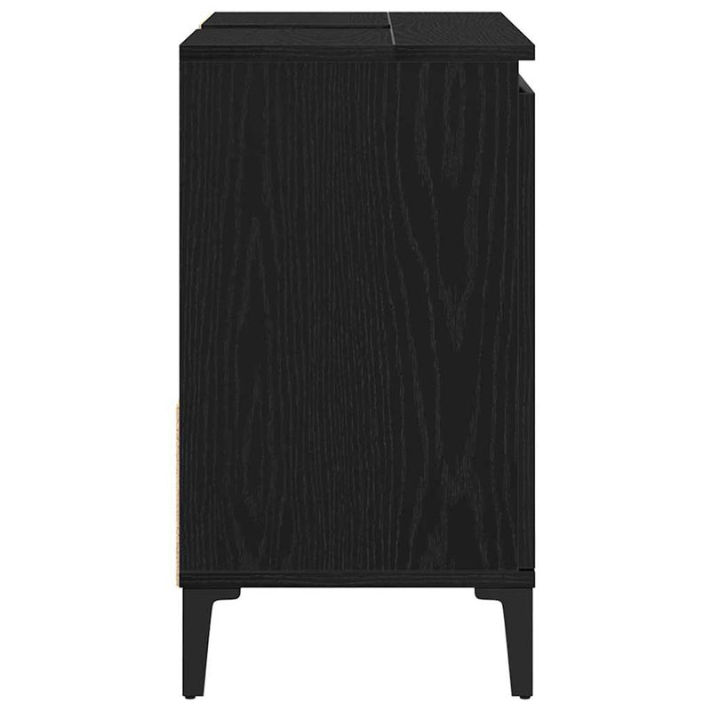 vidaXL Fürdőszoba Székény fiókkal Musta tammi 65 x 33 x 60 cm Faanyag