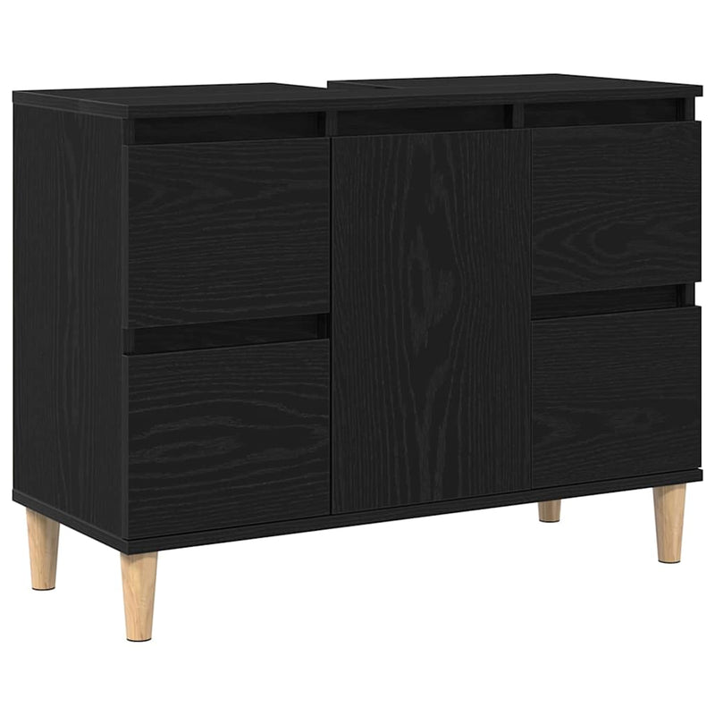 vidaXL Mosdókagyló szekrény Musta tammi 80 x 33 x 60 cm Faanyag